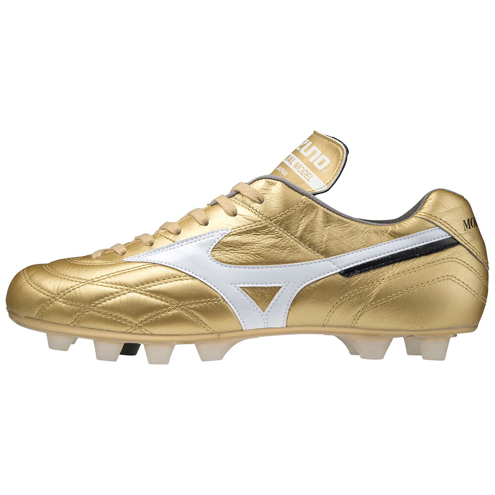 Mizuno Morelia Ul Japan Férfi Focicipő Arany/Fehér OBQ205436